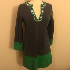 BCBG Beaded Collar Knit Dress